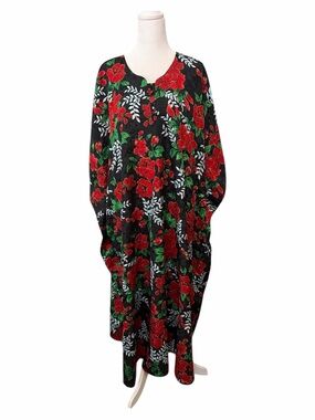 Vintage Simply Basic Floral Mumu Caftan House Dress